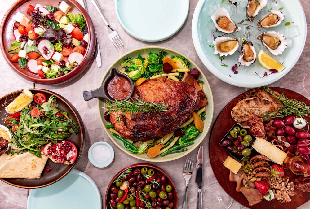 Weirdest foods - A table set with a variety of foods.